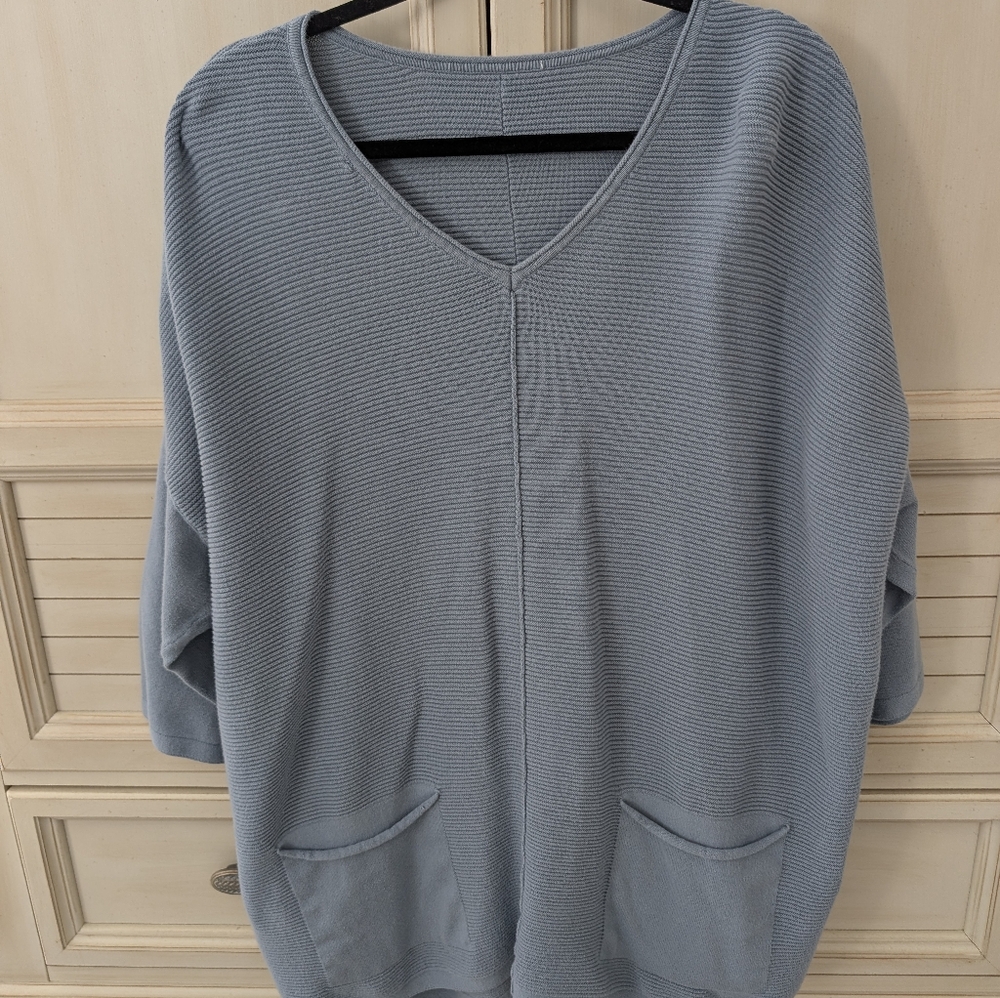 Women's Oversized Tunic Sweater - Stormy Blue